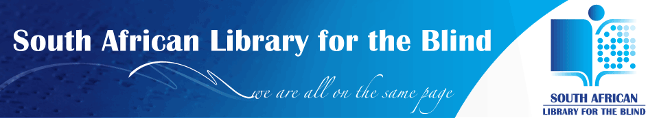 Welcome the homepage of the South African Library for the Blind - We are all on the same page
